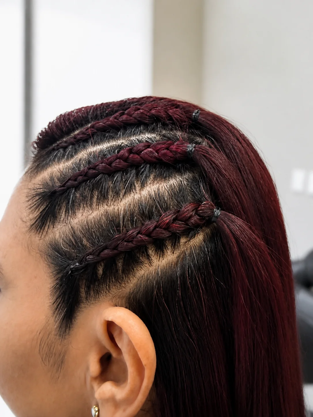 Trenzas laterales y coloración